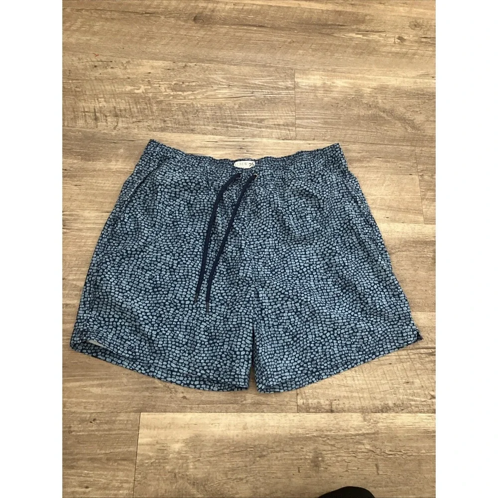 J Crew Men's Flex Lined Swim Trunks Shorts Sz Large Elastic‎ Waist